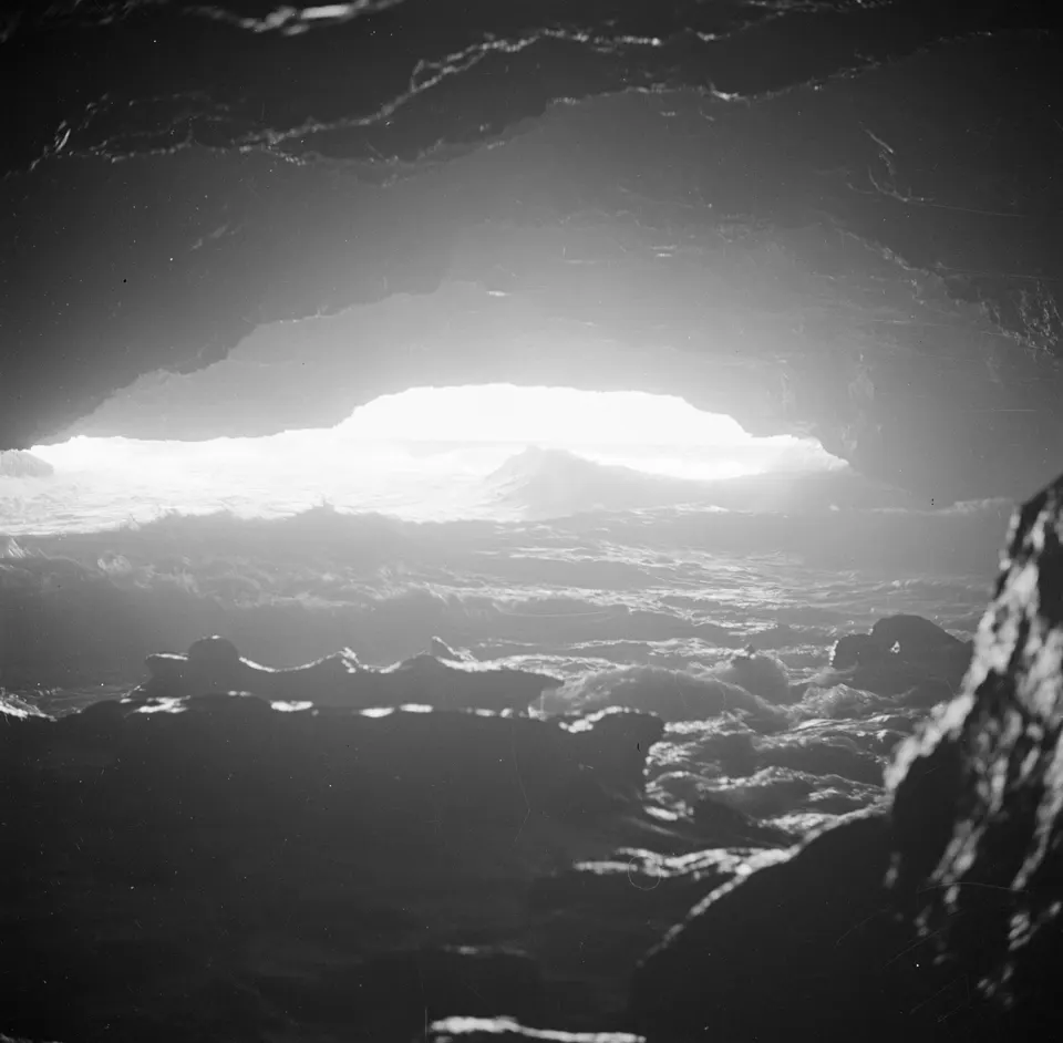 Boca Tabla, en la costa norte de Curazao (fotografía histórica de 1947).