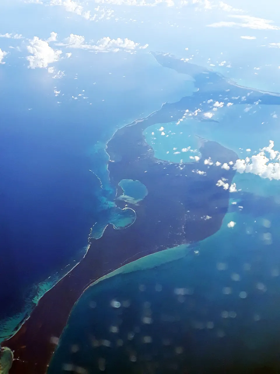 Vista aérea de Eleuthera, Bahamas.