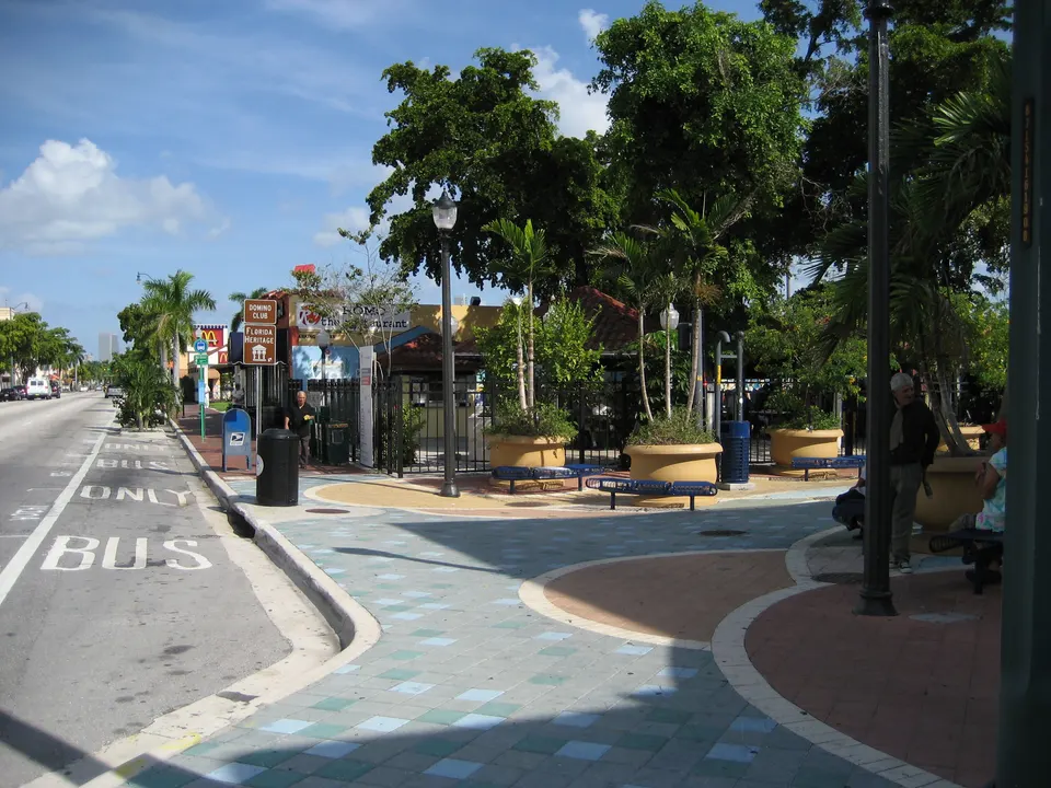 Little Havana district, Miami, Florida. Calle Ocho park known for Domino playing en miami