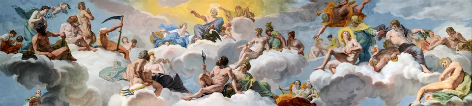 El techo frescado «El Concilio de los Dioses», en una de las salas de la Galería Borghese.