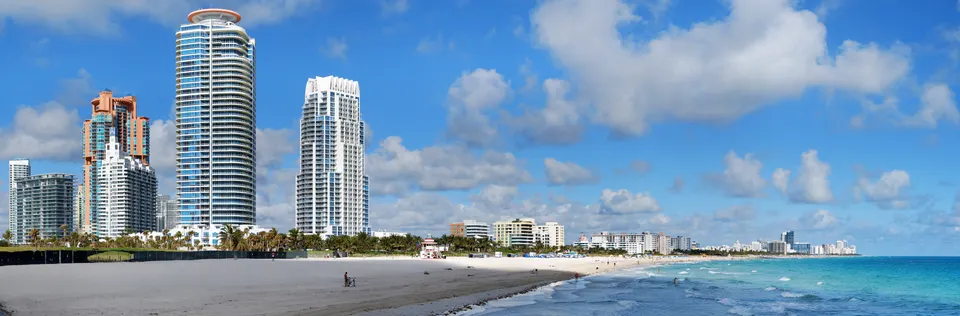 Panoramic image of South Beach, the southern end of Miami Beach in Miami, Florida en estados-unidos