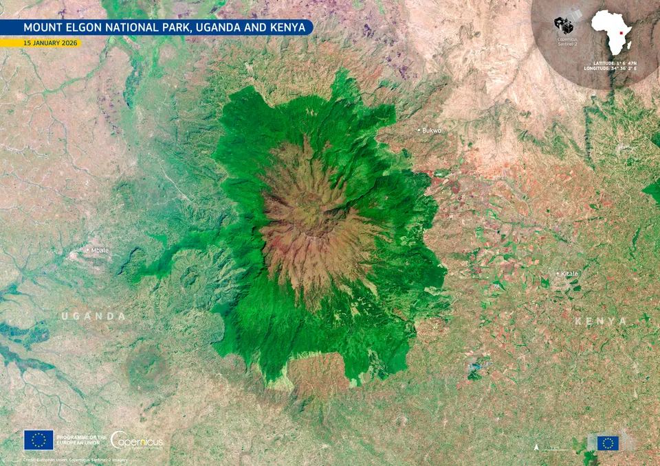 Cumbres escarpadas y vegetación afroalpina en el Parque Nacional del Monte Kenia.