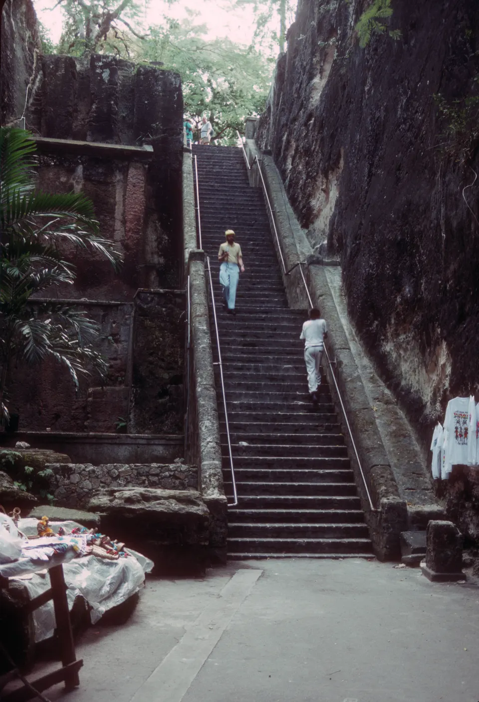 La Escalera de la Reina, tallada en piedra caliza en Nassau, Bahamas.