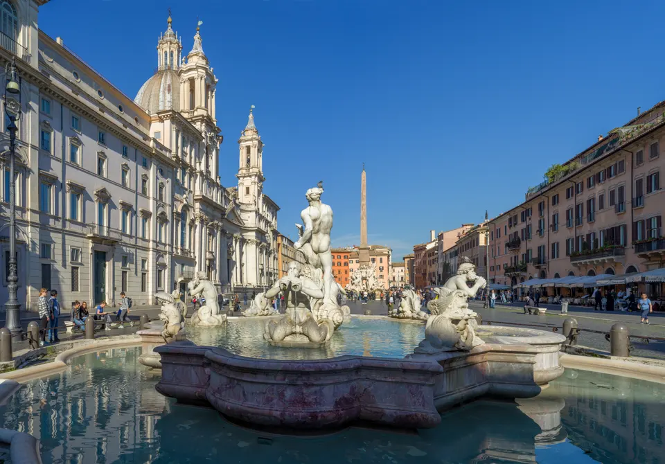 La Fontana del Moro, en uno de los extremos de Piazza Navona.