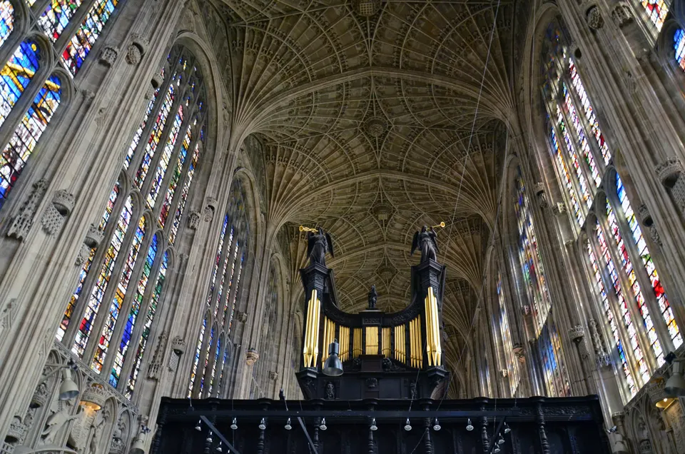 La bóveda de abanico de la Capilla de King's College, Cambridge.