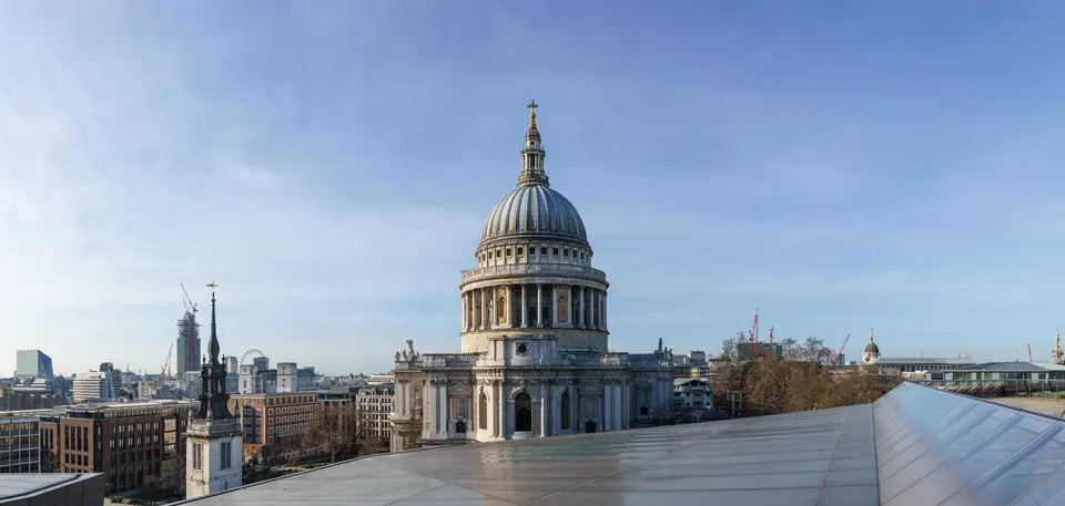 La cúpula de la Catedral de San Pablo, vista desde One New Change, Londres.
