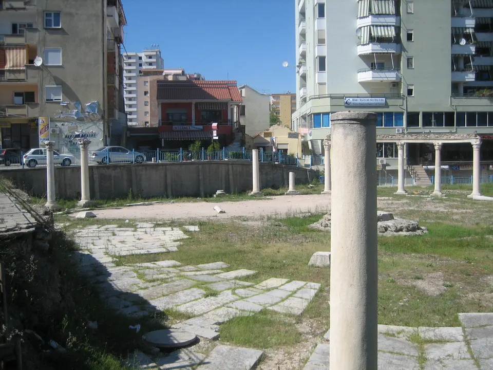 El foro bizantino y las termas romanas de Durrës.