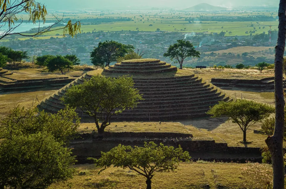 Piramide principal en la zona arqueologica de Teuchitlan en Jalisco, Mexico. Unica en su forma cilindrica aplilada en guadalajara