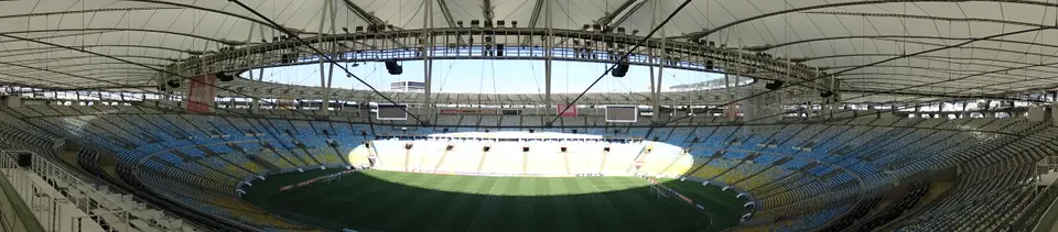 Vista panorámica del mítico estadio Jornalista Mário Filho (Maracanã), catedral histórica del fútbol brasileño y mundial.