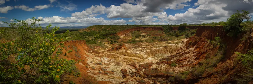 Mirador panorámico con vistas infinitas al océano de agujas de piedra caliza de Bemaraha.