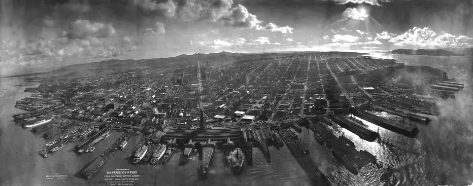 San Francisco lies in ruins on May 28, 1906, about six weeks after the 1906 San Francisco earthquake and fire. It was ta en san-francisco