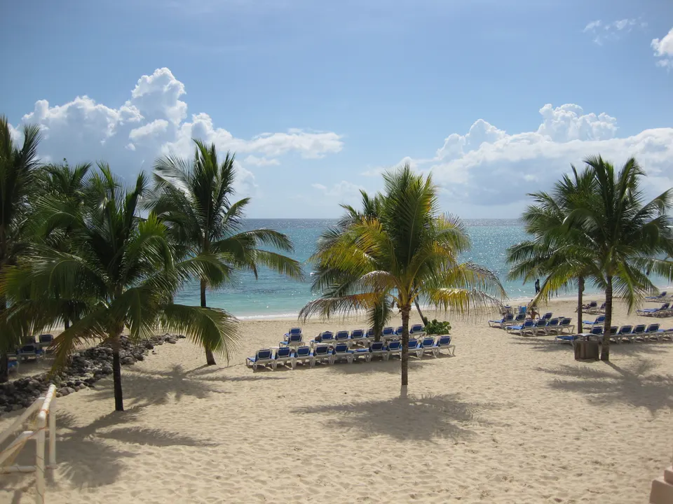 Vista general de la zona hotelera de Ocho Ríos, Jamaica.