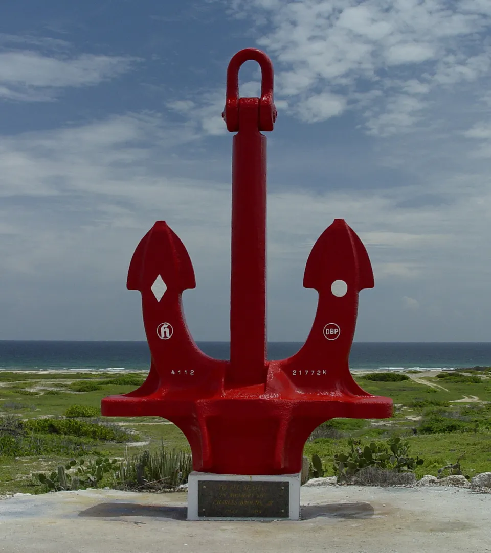 Ancla histórica cerca de Seroe Colorado, en el extremo sureste de Aruba.