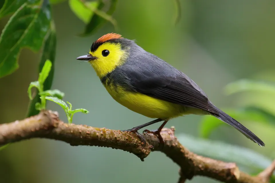 Collared whitestart, Monteverde Cloud Forest Reserve, Costa Rica en monteverde