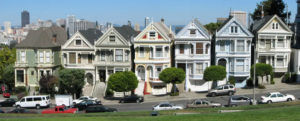Painted Ladies, Alamo Square, San Francisco, California, USA en san-francisco